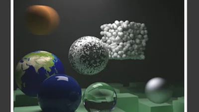Ray Tracing in One Weekend render of Sample 2
